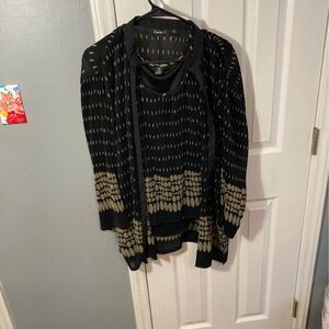 Caren Jay Black Tank with Taupe Dot Pattern